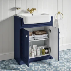 Butler & Rose Darcy Traditional Floorstanding Vanity Unit With Belfast Basin - Chalk White -Vado Shop butler and rose belfast sapphire vanity unit lifestyle 3 scaled