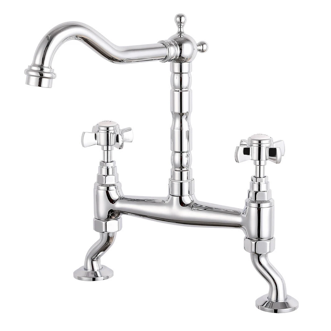 Butler & Rose Carlton Traditional Kitchen Bridge Mixer - Crosshead Handles 1 Butler & Rose Carlton Traditional Kitchen Bridge Mixer - Crosshead Handles