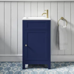 Butler & Rose Catherine Traditional 460mm Cloakroom Vanity Unit With Basin - Sapphire Blue 30 Butler & Rose Catherine Traditional 460mm Cloakroom Vanity Unit With Basin - Sapphire Blue -Vado Shop butler and rose catherine cloakroom unit sapphire blue lifestyle3