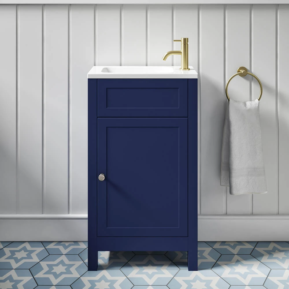 Butler & Rose Catherine Traditional 460mm Cloakroom Vanity Unit With Basin - Sapphire Blue 11 Butler & Rose Catherine Traditional 460mm Cloakroom Vanity Unit With Basin - Sapphire Blue - Image 11