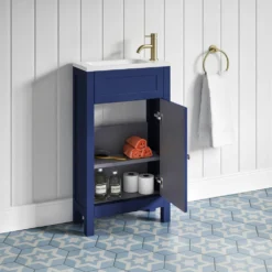 Butler & Rose Catherine Traditional 460mm Cloakroom Vanity Unit With Basin - Sapphire Blue 31 Butler & Rose Catherine Traditional 460mm Cloakroom Vanity Unit With Basin - Sapphire Blue -Vado Shop butler and rose catherine cloakroom unit sapphire blue lifestyle5