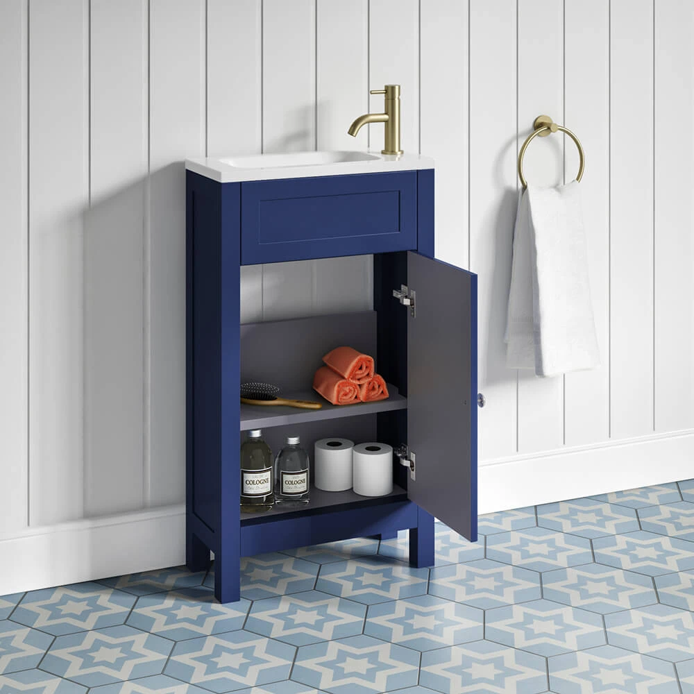 Butler & Rose Catherine Traditional 460mm Cloakroom Vanity Unit With Basin - Sapphire Blue 12 Butler & Rose Catherine Traditional 460mm Cloakroom Vanity Unit With Basin - Sapphire Blue - Image 12