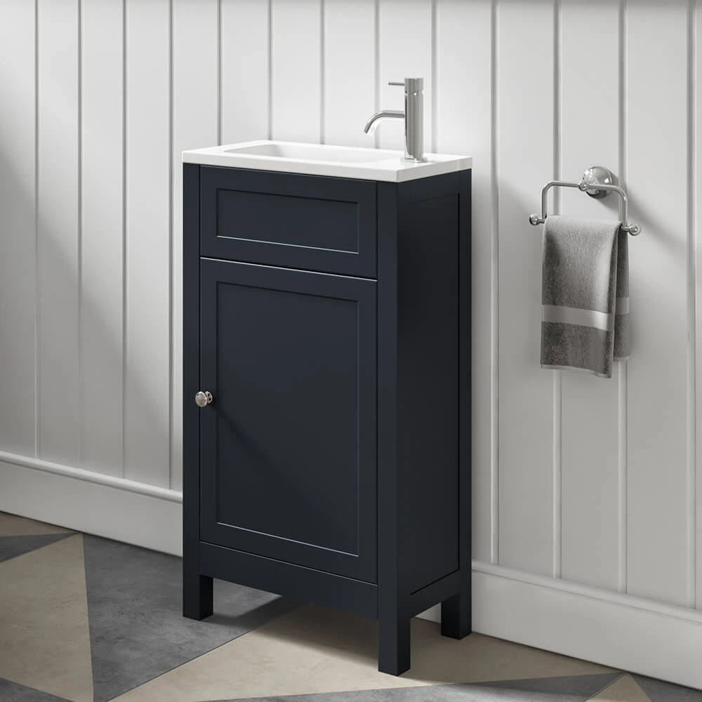 Butler & Rose Catherine Traditional 460mm Cloakroom Vanity Unit With Basin - Sapphire Blue 9 Butler & Rose Catherine Traditional 460mm Cloakroom Vanity Unit With Basin - Sapphire Blue - Image 9