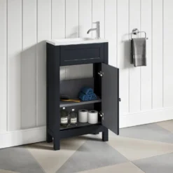 Butler & Rose Catherine Traditional 460mm Cloakroom Vanity Unit With Basin - Sapphire Blue 26 Butler & Rose Catherine Traditional 460mm Cloakroom Vanity Unit With Basin - Sapphire Blue -Vado Shop butler and rose catherine cloakroom unit shadowgrey lifestyle5