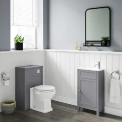 Butler & Rose Catherine Traditional 460mm Cloakroom Vanity Unit With Basin - Sapphire Blue 22 Butler & Rose Catherine Traditional 460mm Cloakroom Vanity Unit With Basin - Sapphire Blue -Vado Shop butler and rose catherine cloakroom unit tailored grey lifestyle2