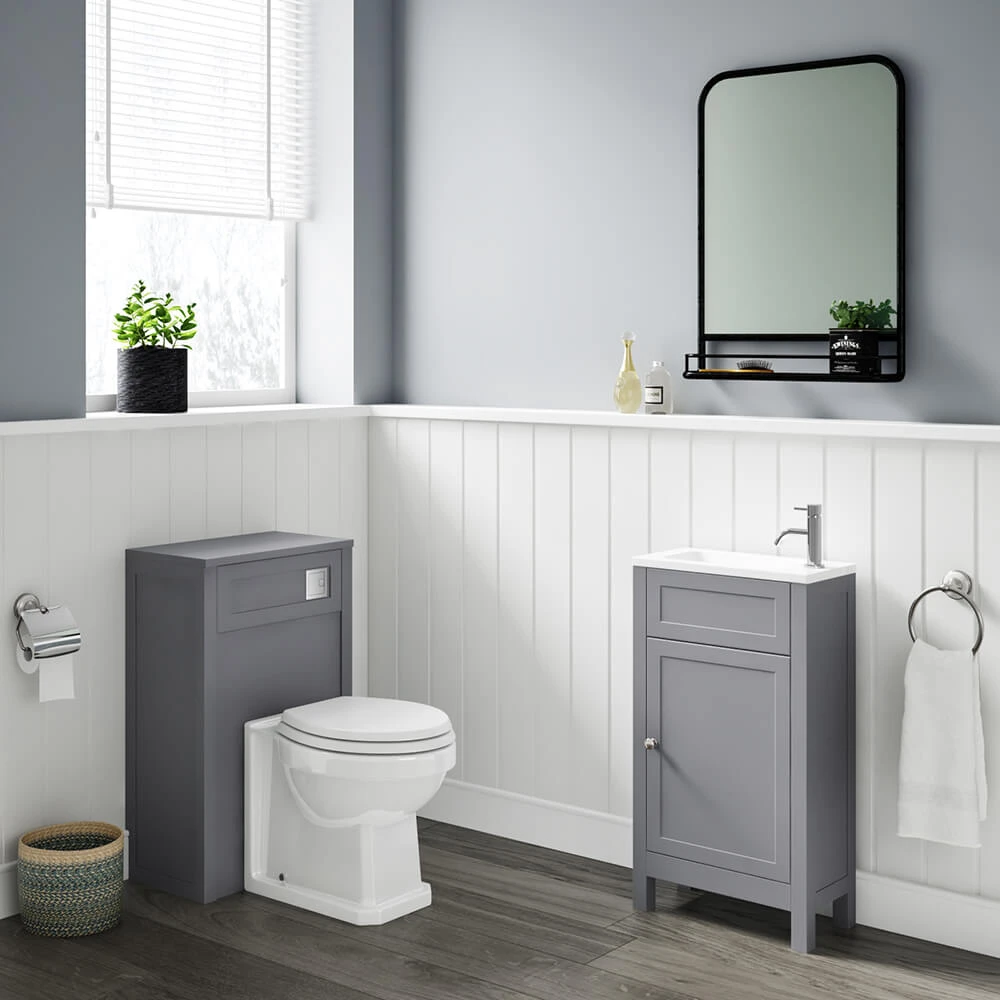 Butler & Rose Catherine Traditional 460mm Cloakroom Vanity Unit With Basin - Sapphire Blue 3 Butler & Rose Catherine Traditional 460mm Cloakroom Vanity Unit With Basin - Sapphire Blue - Image 3