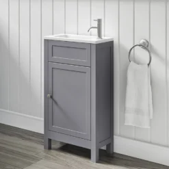 Butler & Rose Catherine Traditional 460mm Cloakroom Vanity Unit With Basin - Sapphire Blue 23 Butler & Rose Catherine Traditional 460mm Cloakroom Vanity Unit With Basin - Sapphire Blue -Vado Shop butler and rose catherine cloakroom unit tailored grey lifestyle4