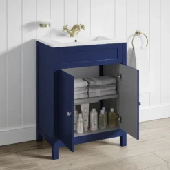 Butler & Rose Catherine Traditional 600mm Floorstanding Vanity Unit With Basin - Shadow Grey 29 Butler & Rose Catherine Traditional 600mm Floorstanding Vanity Unit With Basin - Shadow Grey -Vado Shop butler and rose catherine sapphire blue vanity unit lifestyle 3