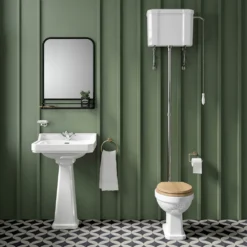 Butler & Rose Catherine High Level Toilet With Pan, Cistern & Flush Pipe Kit -Vado Shop butler and rose catherine traditional high level toilet lifestyle 5 v2