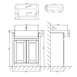 Butler & Rose Darcy Traditional Floorstanding Vanity Unit With Belfast Basin - Chalk White -Vado Shop butler and rose darcy vanity unit with belfast sink tech