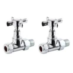Butler & Rose Straight Traditional Radiator Valves - Chrome