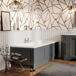 Butler & Rose Wooden Bath Corner Post - 650 X 50mm - Arctic White -Vado Shop butler rose bath panel 1700 spa grey lifestyle1 1