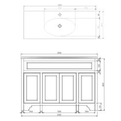 Butler & Rose Beatrice 1200mm Floorstanding Single Basin Vanity Unit - Spa Grey 11 Butler & Rose Beatrice 1200mm Floorstanding Single Basin Vanity Unit - Spa Grey -Vado Shop butler rose beatrice floor single basin unit tech v2