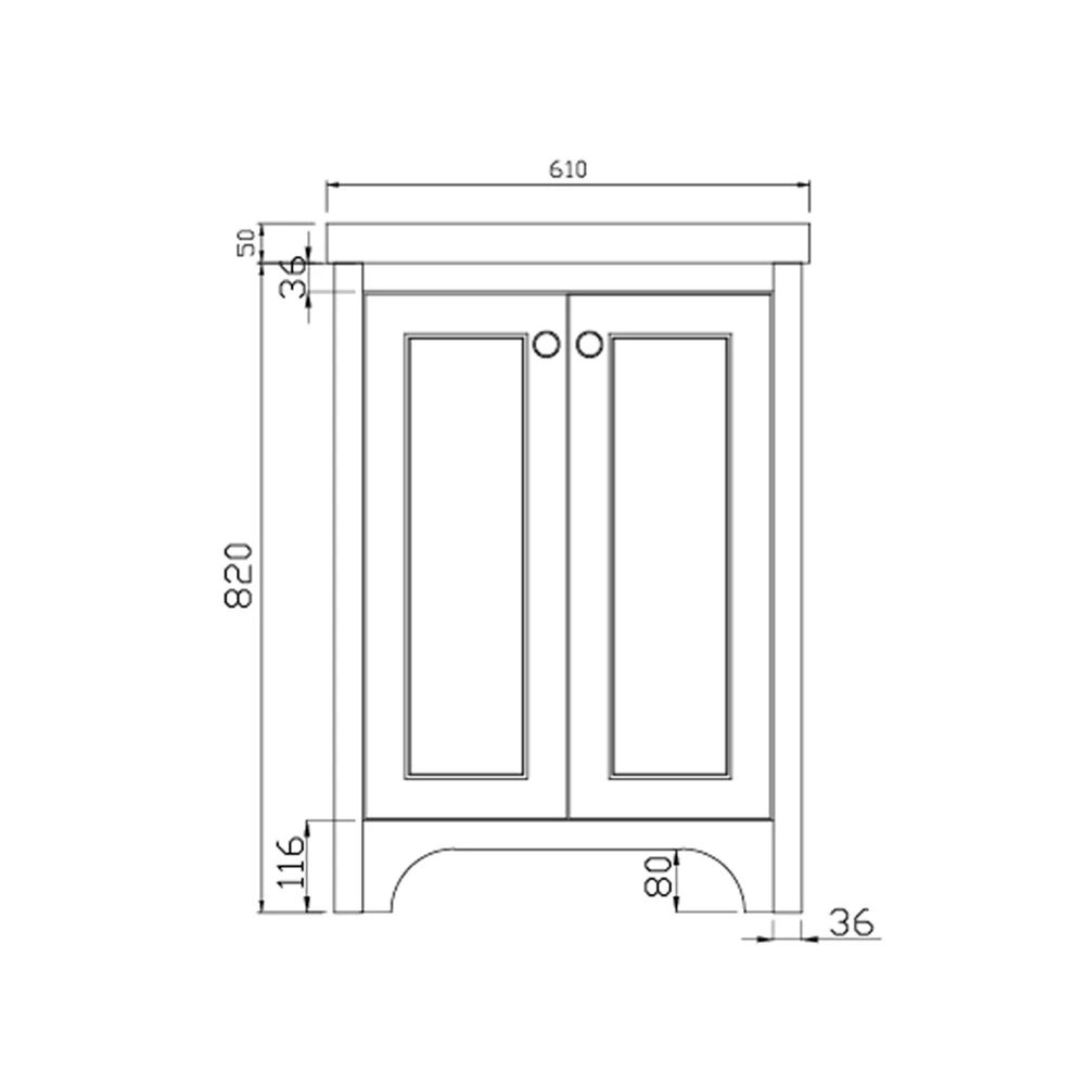 Butler & Rose Benedict 600mm Floorstanding Vanity Unit & Basin - Spa Grey 8 Butler & Rose Benedict 600mm Floorstanding Vanity Unit & Basin - Spa Grey - Image 8