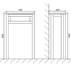 Butler & Rose Catherine 500mm Back To Wall Toilet Unit - Shadow Grey -Vado Shop butler rose catherine 500 wc unit tech drawing