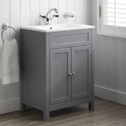 Butler & Rose Catherine Traditional 600mm Floorstanding Vanity Unit With Basin - Shadow Grey 23 Butler & Rose Catherine Traditional 600mm Floorstanding Vanity Unit With Basin - Shadow Grey -Vado Shop butler rose catherine door floor unit matt grey