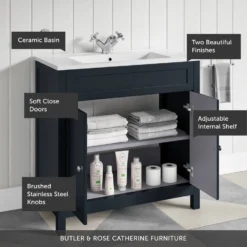 Butler & Rose Catherine Traditional 800mm Floorstanding Vanity Unit With Basin - Shadow Grey -Vado Shop butler rose catherine shadow grey floor ceramic callout