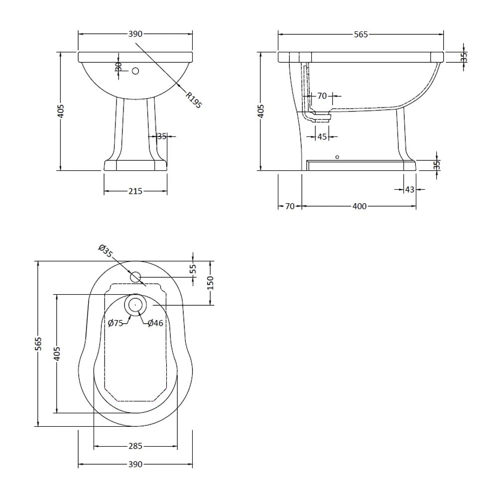 Butler & Rose Catherine Bidet - One Tap Hole 2 Butler & Rose Catherine Bidet - One Tap Hole - Image 2