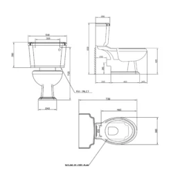 Butler & Rose Darcy Traditional Close Coupled Toilet (Excluding Seat) -Vado Shop butler rose darcy close coupled toilet tech