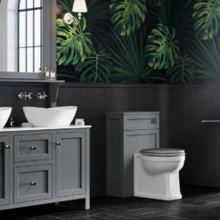 Butler & Rose 500mm Back To Wall Toilet Unit - Dovetail Grey -Vado Shop butler rose wc unit spa grey lifestyle 1