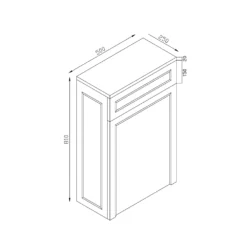 Butler & Rose 500mm Back To Wall Toilet Unit - Dovetail Grey -Vado Shop butler rose wc unit tech drawing