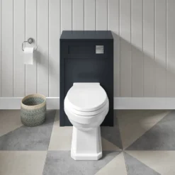 Butler & Rose Catherine 500mm Back To Wall Toilet Unit - Shadow Grey -Vado Shop butlerandrose catherine wc unit shadowgrey lifestyle1