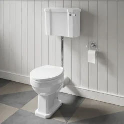Butler & Rose Darcy Traditional Low Level Toilet, Cistern & Flush Pipe Kit - No Seat