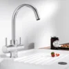 Blanco Camia WRAS Approved Twin Lever Mono Kitchen Mixer Tap - Chrome