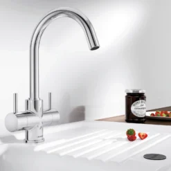 Blanco Camia WRAS Approved Twin Lever Mono Kitchen Mixer Tap - Chrome