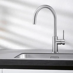 Blanco Candor WRAS Approved Single Lever Brushed Stainless Steel Mono Kitchen Mixer Tap 7 Blanco Candor WRAS Approved Single Lever Brushed Stainless Steel Mono Kitchen Mixer Tap -Vado Shop candor lifestyle 1