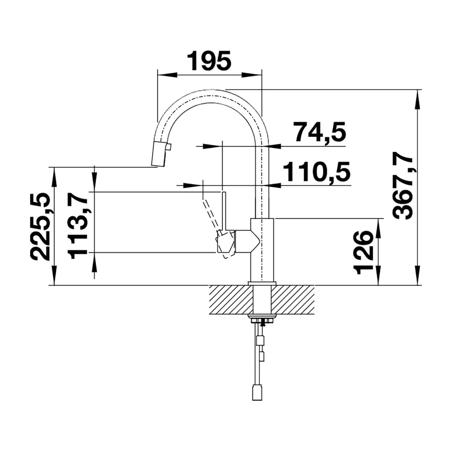 Blanco Candor WRAS Approved Single Lever Brushed Stainless Steel Mono Kitchen Mixer Tap 5 Blanco Candor WRAS Approved Single Lever Brushed Stainless Steel Mono Kitchen Mixer Tap - Image 5