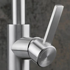 Blanco Candor-S Single Lever Brushed Stainless Steel Mono Pull Out Kitchen Mixer Tap 11 Blanco Candor-S Single Lever Brushed Stainless Steel Mono Pull Out Kitchen Mixer Tap -Vado Shop candor s brushed steel close up lifestyle