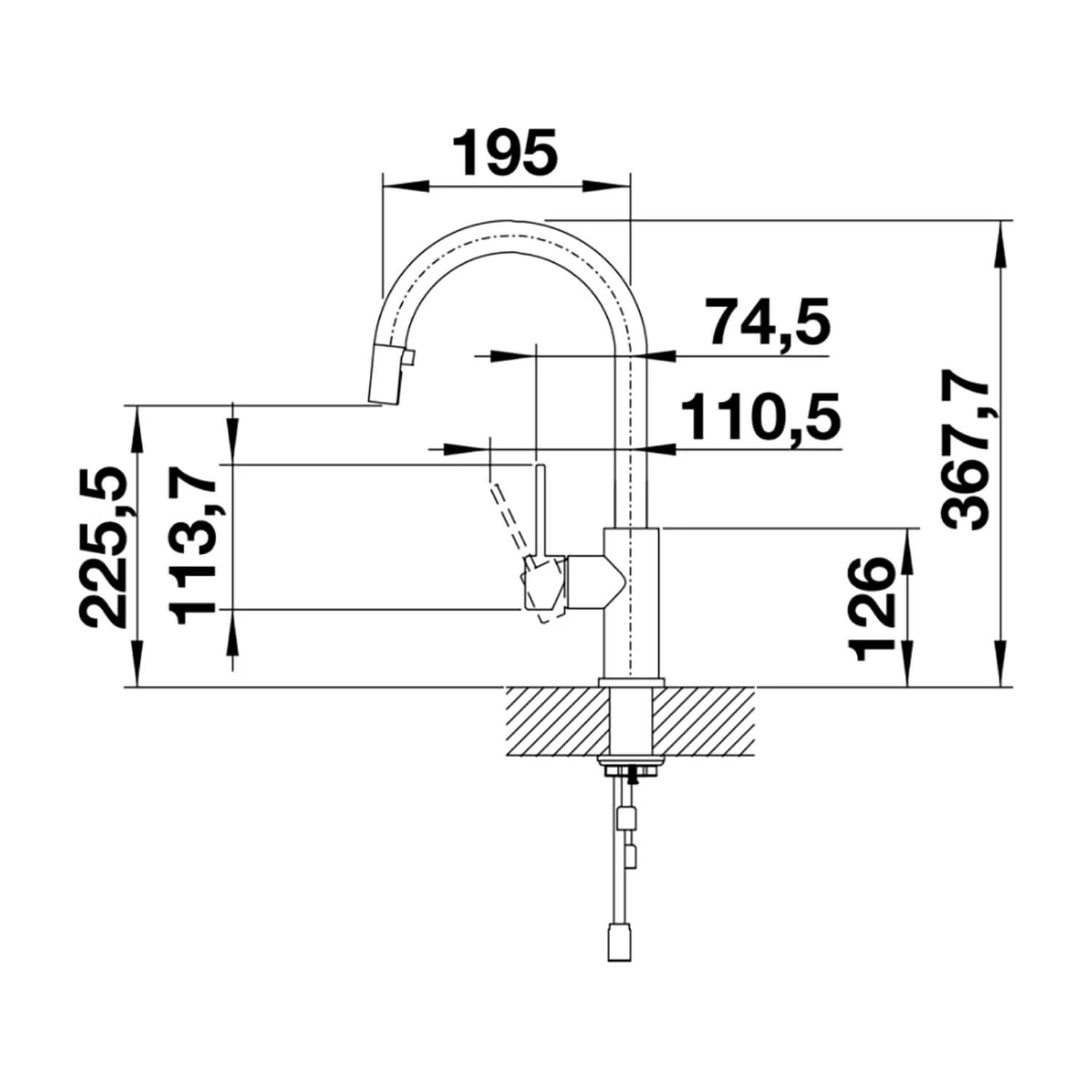 Blanco Candor-S Single Lever Brushed Stainless Steel Mono Pull Out Kitchen Mixer Tap 8 Blanco Candor-S Single Lever Brushed Stainless Steel Mono Pull Out Kitchen Mixer Tap - Image 8