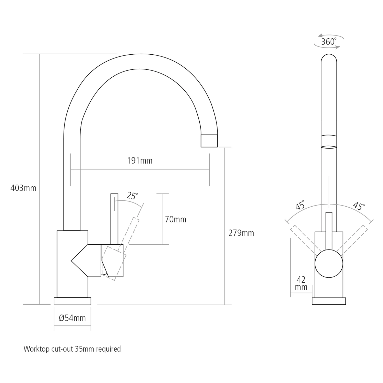 Caple Aspen Single Lever Mono Kitchen Mixer - Stainless Steel 2 Caple Aspen Single Lever Mono Kitchen Mixer - Stainless Steel - Image 2