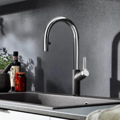 Blanco Carena-S Vario Single Lever Chrome Pull Out Kitchen Mixer Spray Tap - Black & Chrome -Vado Shop carena s rock grey mood