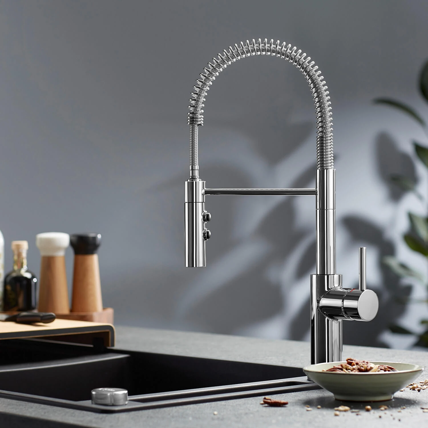 Blanco Catris-S Semi-Professional Chrome Single Lever Pull Out Kitchen Mixer Tap With Dual Spray 1 Blanco Catris-S Semi-Professional Chrome Single Lever Pull Out Kitchen Mixer Tap With Dual Spray