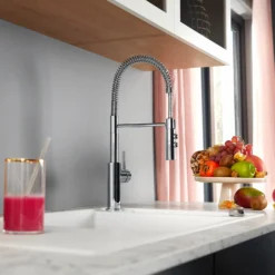 Blanco Catris-S Semi-Professional Chrome Single Lever Pull Out Kitchen Mixer Tap With Dual Spray 7 Blanco Catris-S Semi-Professional Chrome Single Lever Pull Out Kitchen Mixer Tap With Dual Spray -Vado Shop catris chrome lifestyle 2