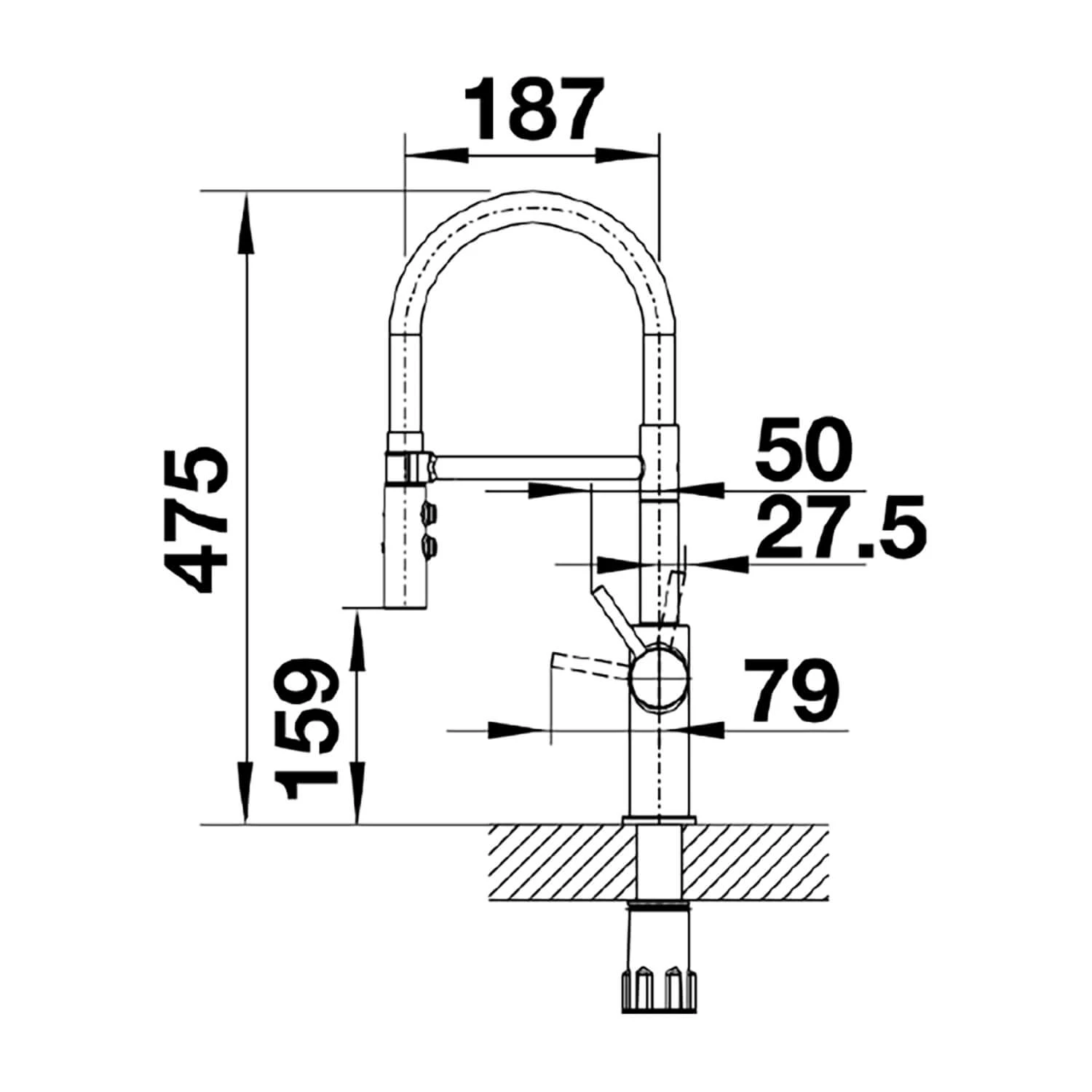Blanco Catris-S Flexo Single Lever Pull Out Kitchen Mixer Tap With Dual Spray - Matt Black 13 Blanco Catris-S Flexo Single Lever Pull Out Kitchen Mixer Tap With Dual Spray - Matt Black - Image 13