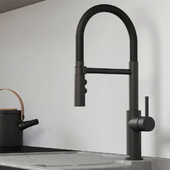 Blanco Catris-S Flexo Single Lever Pull Out Kitchen Mixer Tap With Dual Spray - Matt Black