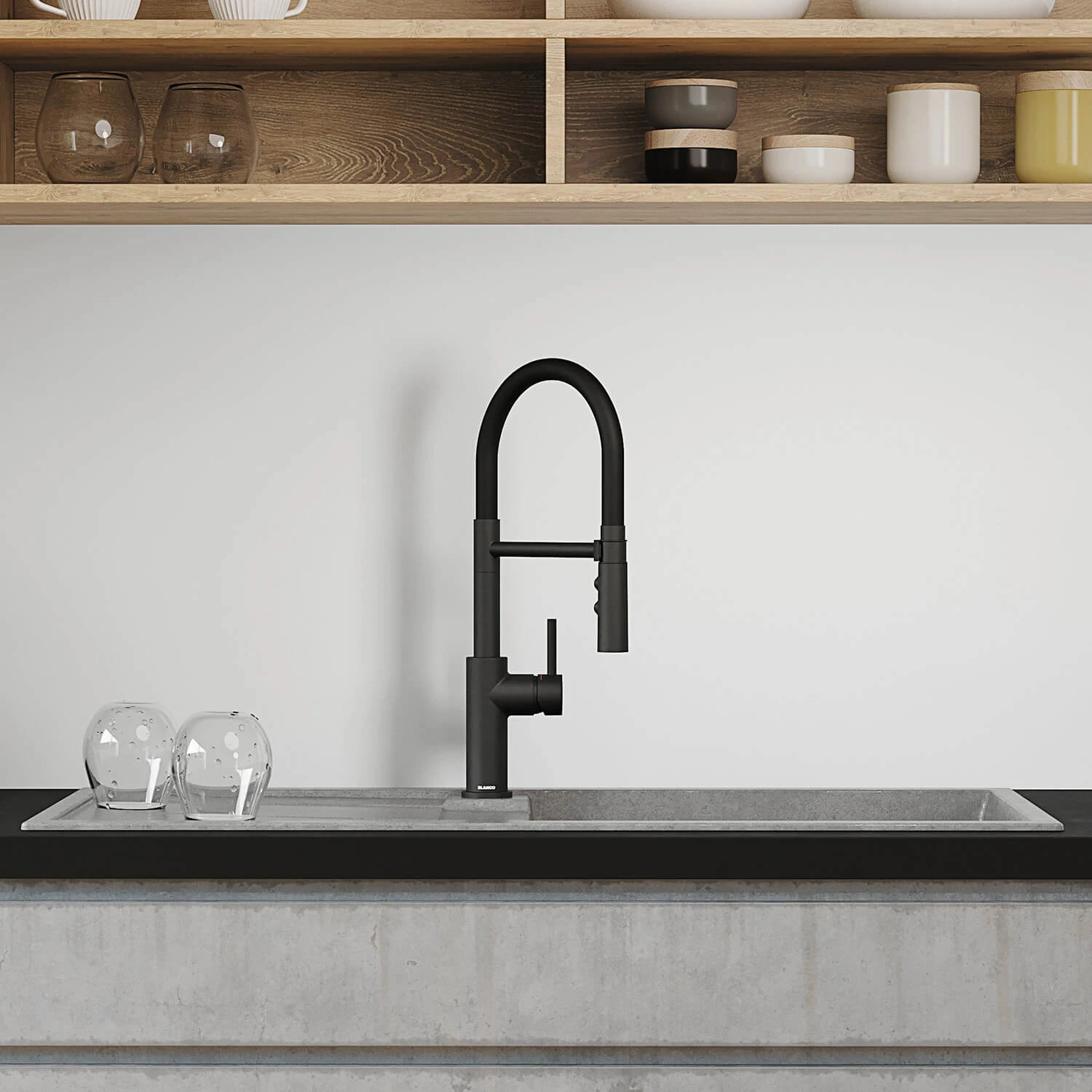 Blanco Catris-S Flexo Single Lever Pull Out Kitchen Mixer Tap With Dual Spray - Matt Black 12 Blanco Catris-S Flexo Single Lever Pull Out Kitchen Mixer Tap With Dual Spray - Matt Black - Image 12