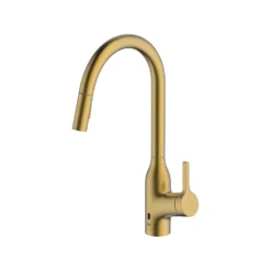 Clearwater Amelio Single Lever Touch-Free Sensor Kitchen Mixer Tap With Pull Out Spray - Matt Black -Vado Shop clearwater amelio brushed brass sensor tap cutout 1