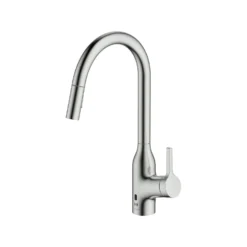 Clearwater Amelio Single Lever Touch-Free Sensor Kitchen Mixer Tap With Pull Out Spray - Matt Black -Vado Shop clearwater amelio brushed nickel sensor tap cutout 1