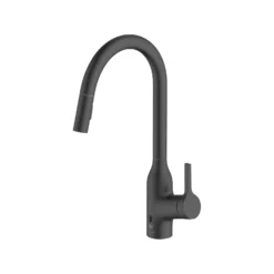 Clearwater Amelio Single Lever Touch-Free Sensor Kitchen Mixer Tap With Pull Out Spray - Matt Black -Vado Shop clearwater amelio matt black sensor tap cutout 1