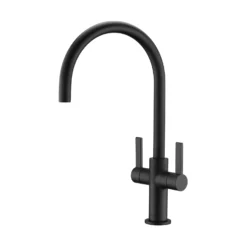 Clearwater Auva Twin Lever Mono Kitchen Mixer Tap - Brushed Nickel