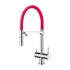 Clearwater Bellatrix Professional Mono Kitchen Mixer With Detachable Spout And Cold Filtered Water - Chrome/Black -Vado Shop clearwater bellatrix professional mono kitchen tap chrome red cutout