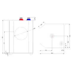 Clearwater Hotshot 2 Instant Filtered Kettle Hot Water Tap & Cold Filtered Water With Boiler Unit And Filter Cartridge - Polished Chrome -Vado Shop clearwater boiler unit tech drawing