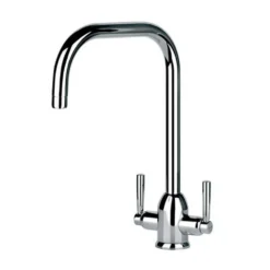 Clearwater Camillo Twin Lever Mono Sink Mixer With Swivel Spout - Brushed Nickel