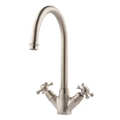 Clearwater Cottage Twin Crosshead Mono Sink Mixer With Swivel Spout - Chrome 8 Clearwater Cottage Twin Crosshead Mono Sink Mixer With Swivel Spout - Chrome -Vado Shop clearwater cottage mono mixer brushed nickel cutout