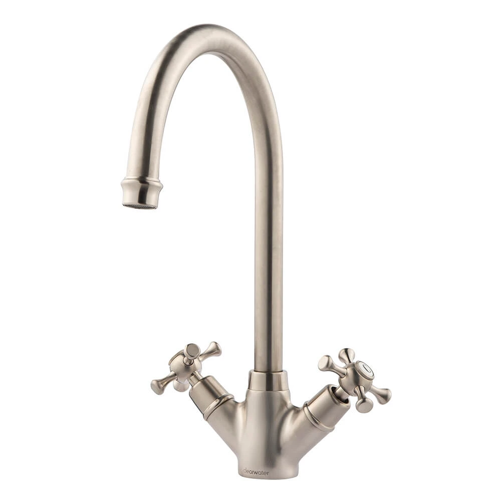 Clearwater Cottage Twin Crosshead Mono Sink Mixer With Swivel Spout - Chrome 3 Clearwater Cottage Twin Crosshead Mono Sink Mixer With Swivel Spout - Chrome - Image 3