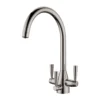 Clearwater Eclipse Triple Lever Mono Kitchen Mixer And Cold Filtered Water Tap - Brushed Nickel